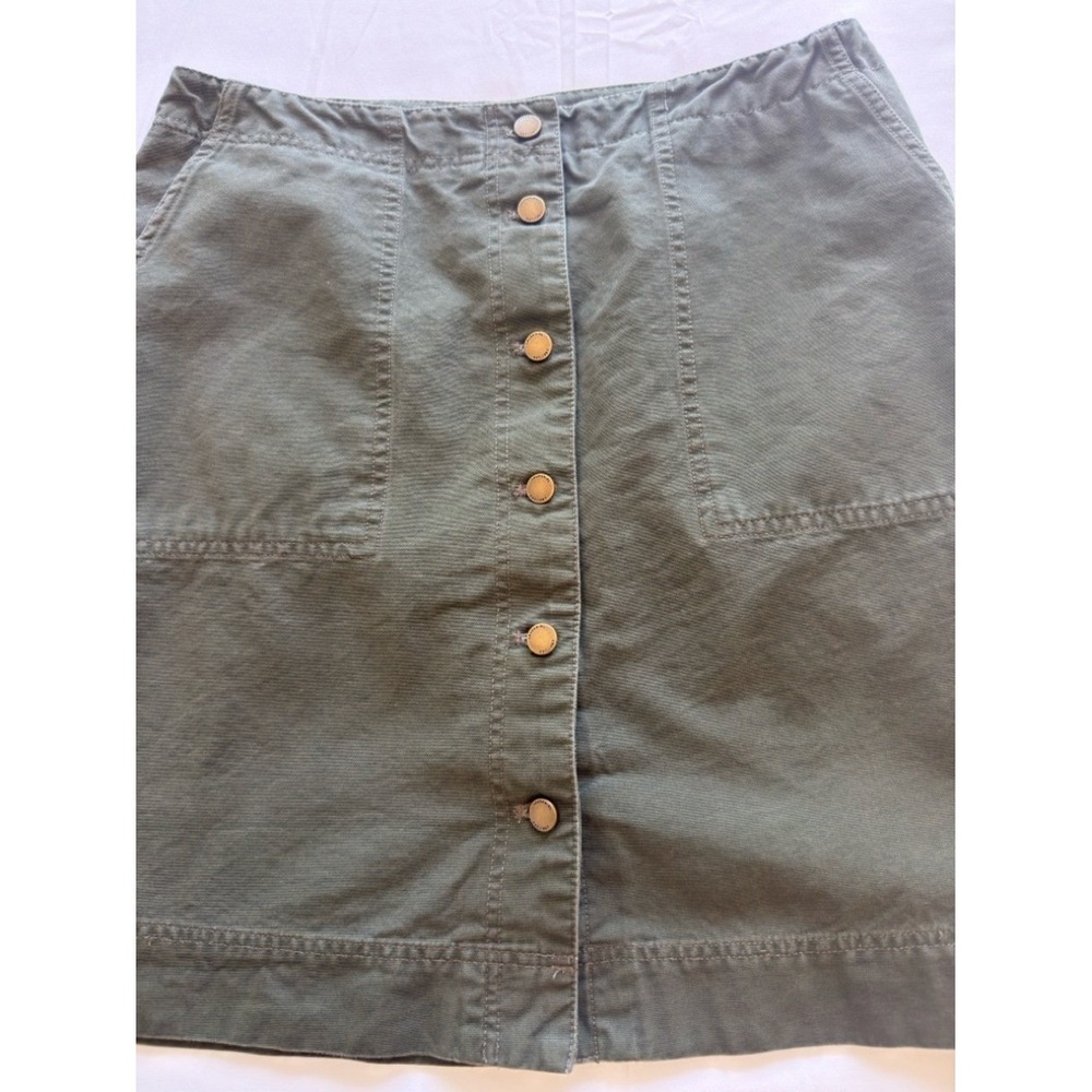 Lauren Ralph Lauren Women's Olive Green Button Front Cotton Mini Skirt Size 10 - Picture 5 of 11